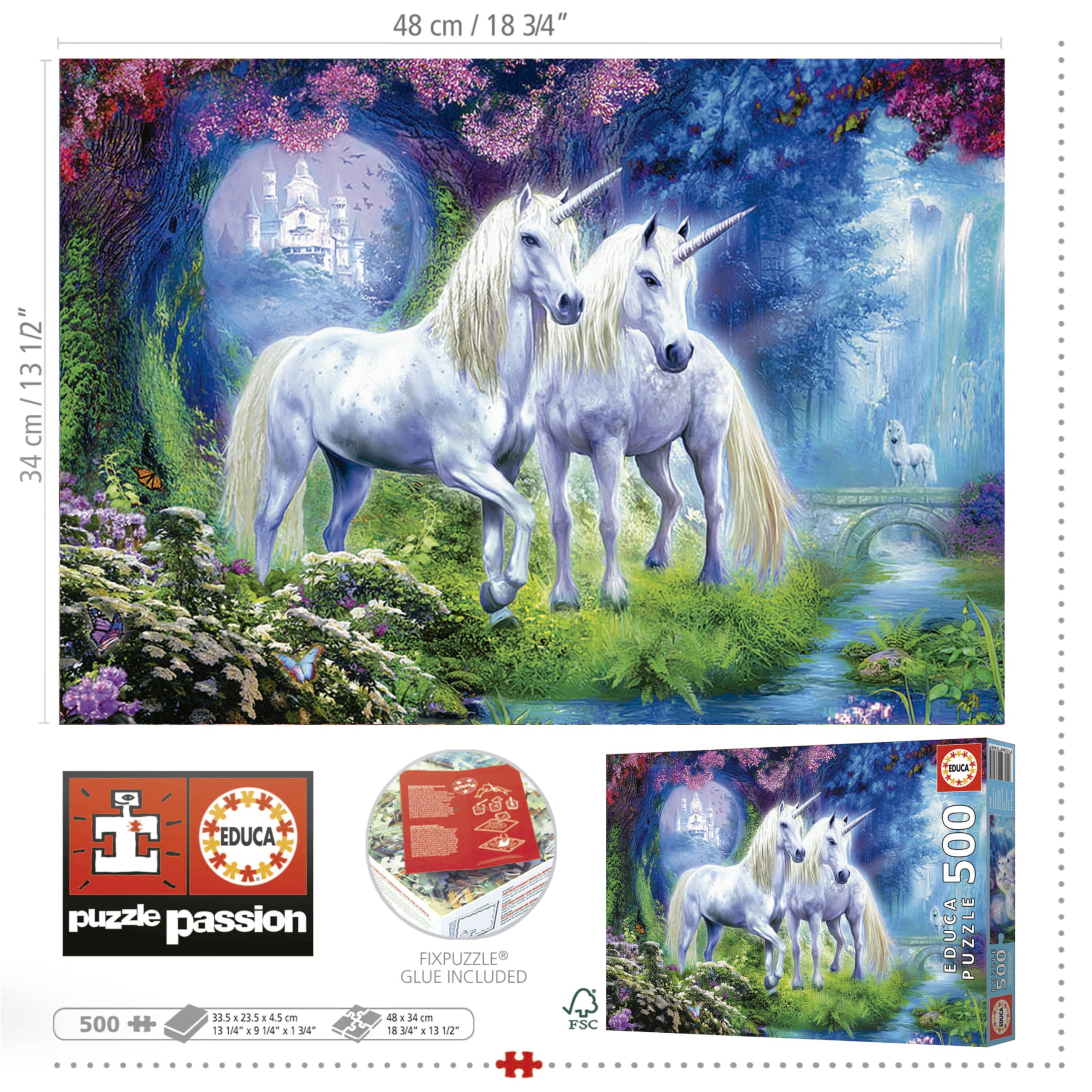 educa-einh-rner-im-wald-17648-puzzle-500-teile-fantasy image 3