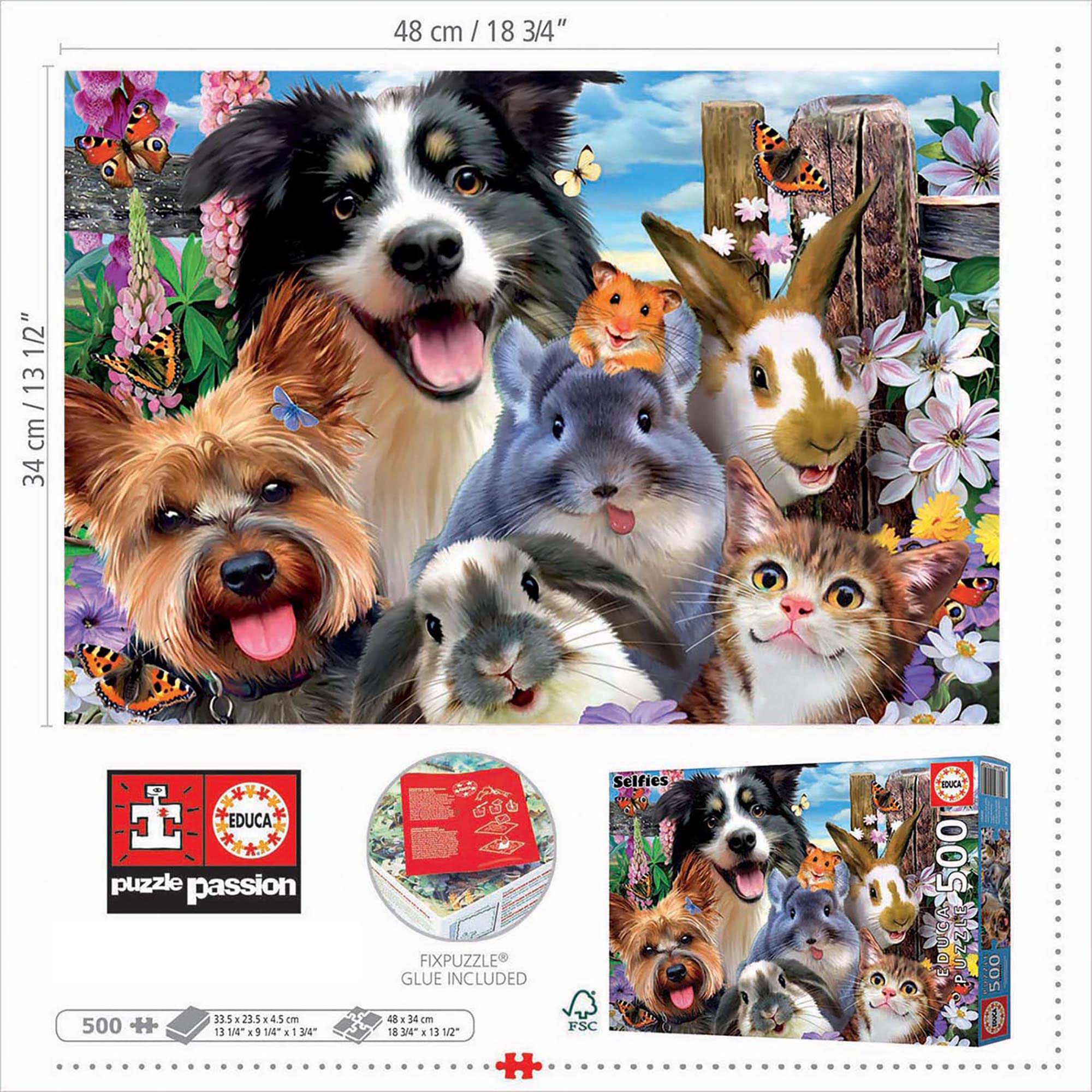 educa-haustiere-selfie-puzzle-500-teile-48x34-cm-ab-11-j image 3