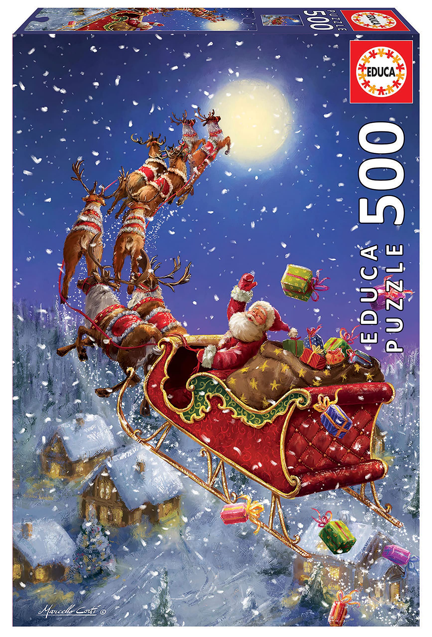 educa-weihnachtsmann-im-schlitten-puzzle-500-teile-48x34 image 1