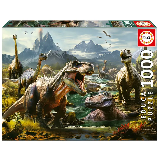 educa-wilde-dinosaurier-puzzle-1000-teile-68x48-cm image 1