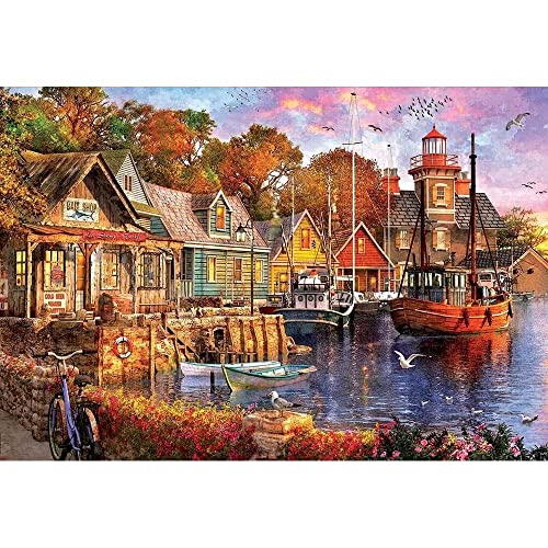 educa-18015-abends-am-hafen-puzzle-5000-teile-boote image 4