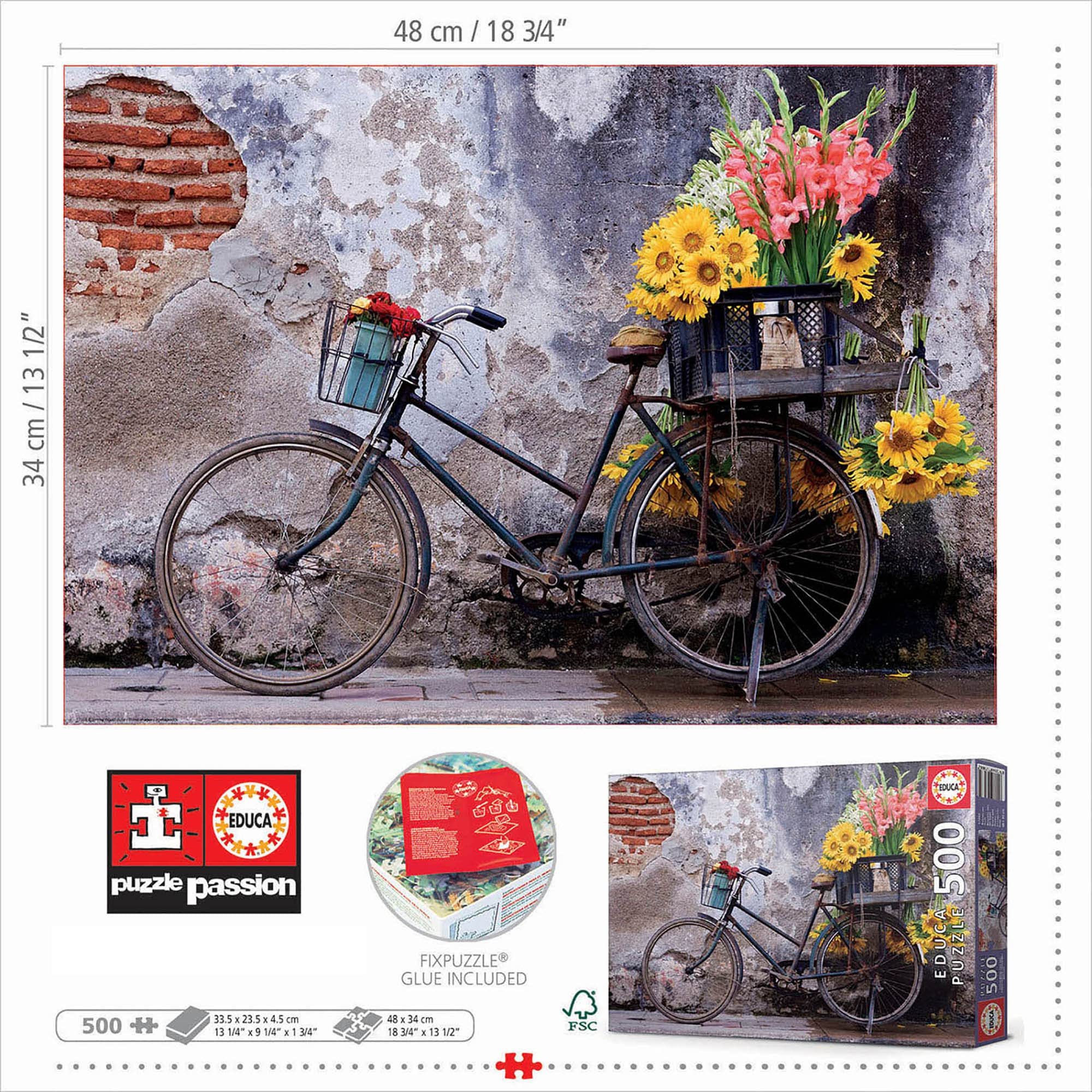 educa-fahrrad-mit-blumen-500-teile-puzzle-ab-11-jahren image 3
