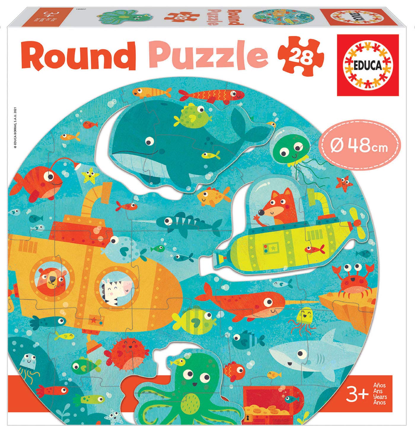 educa-unterwasserwelt-28-teile-rund-puzzle-ab-3-jahren-48cm image 1