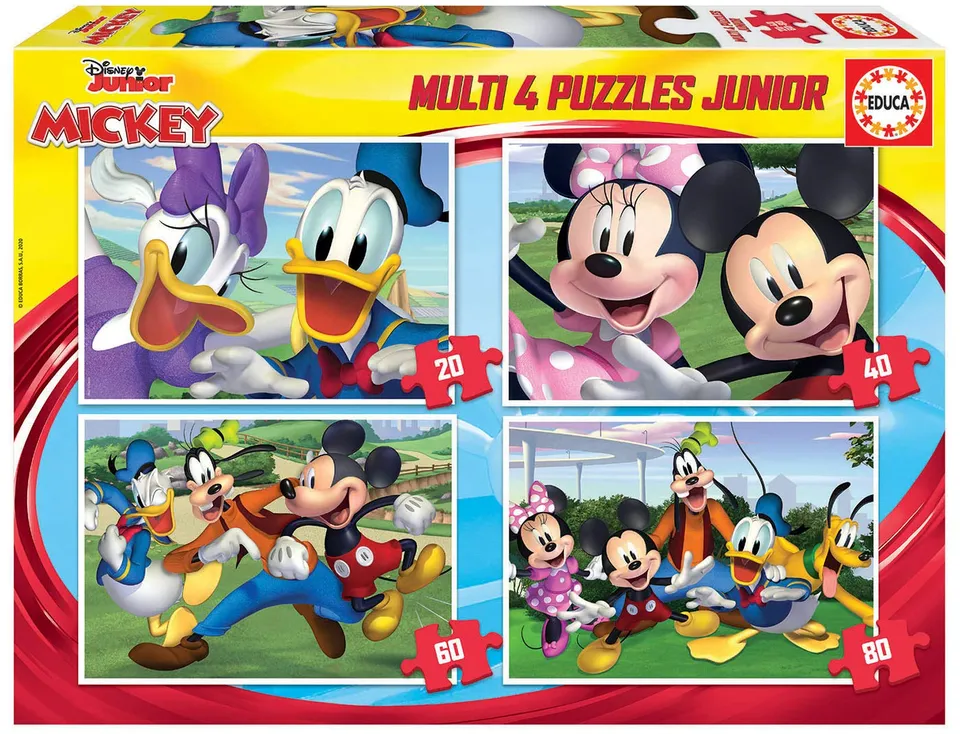 educa-mickeys-freunde-4in1-kinderpuzzle-20-80-teile-ab-5-j image 1