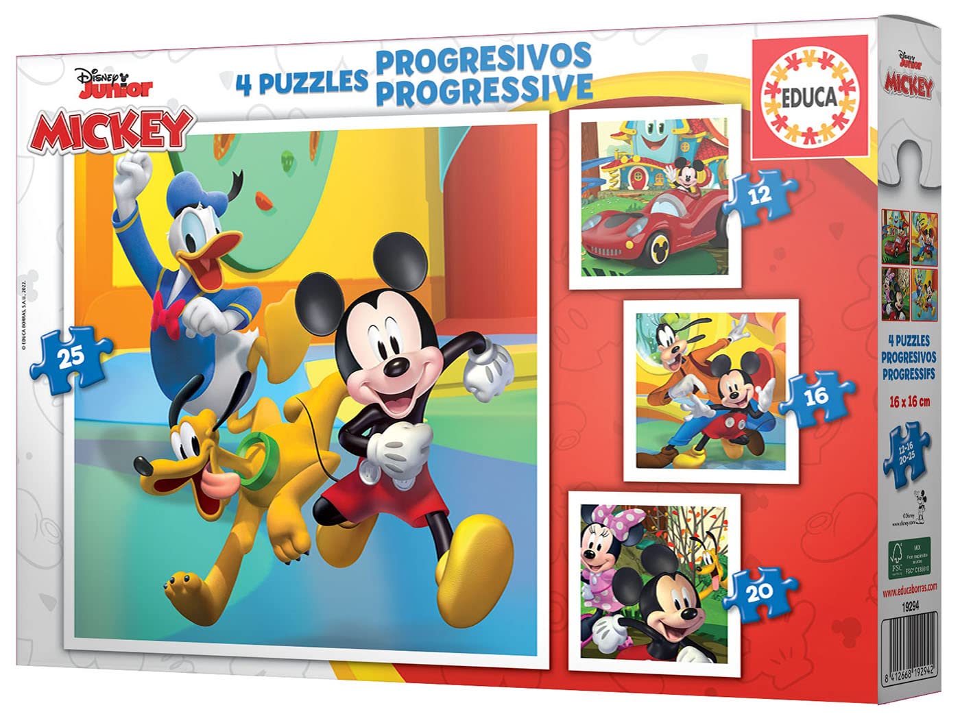 educa-mickeys-freunde-19294-kinderpuzzle-4in1-12-25-teile image 3