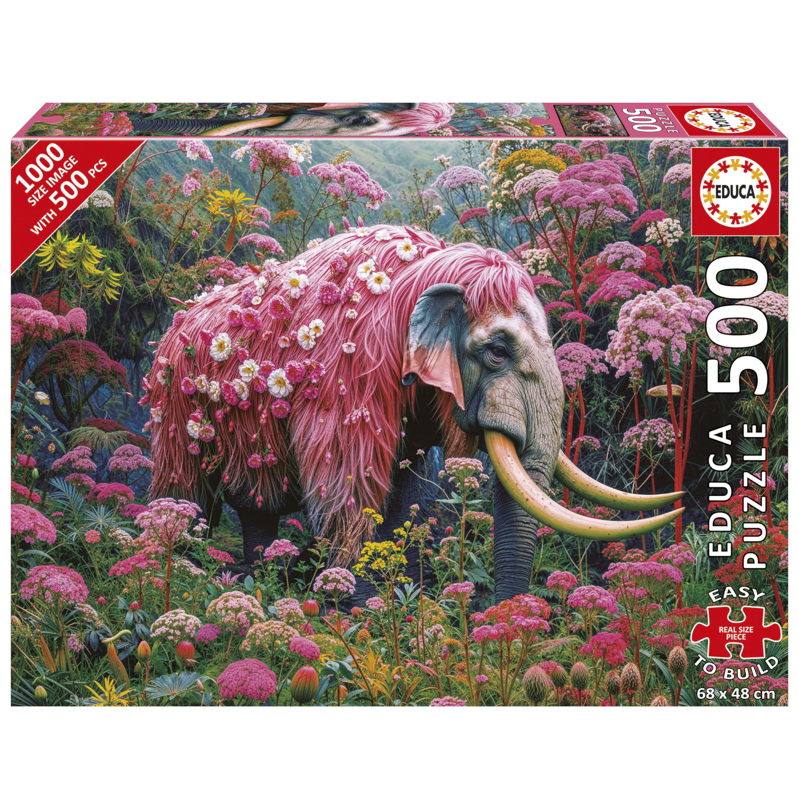educa-20228-floraler-elefant-puzzle-500-teile-erwachsene image 1
