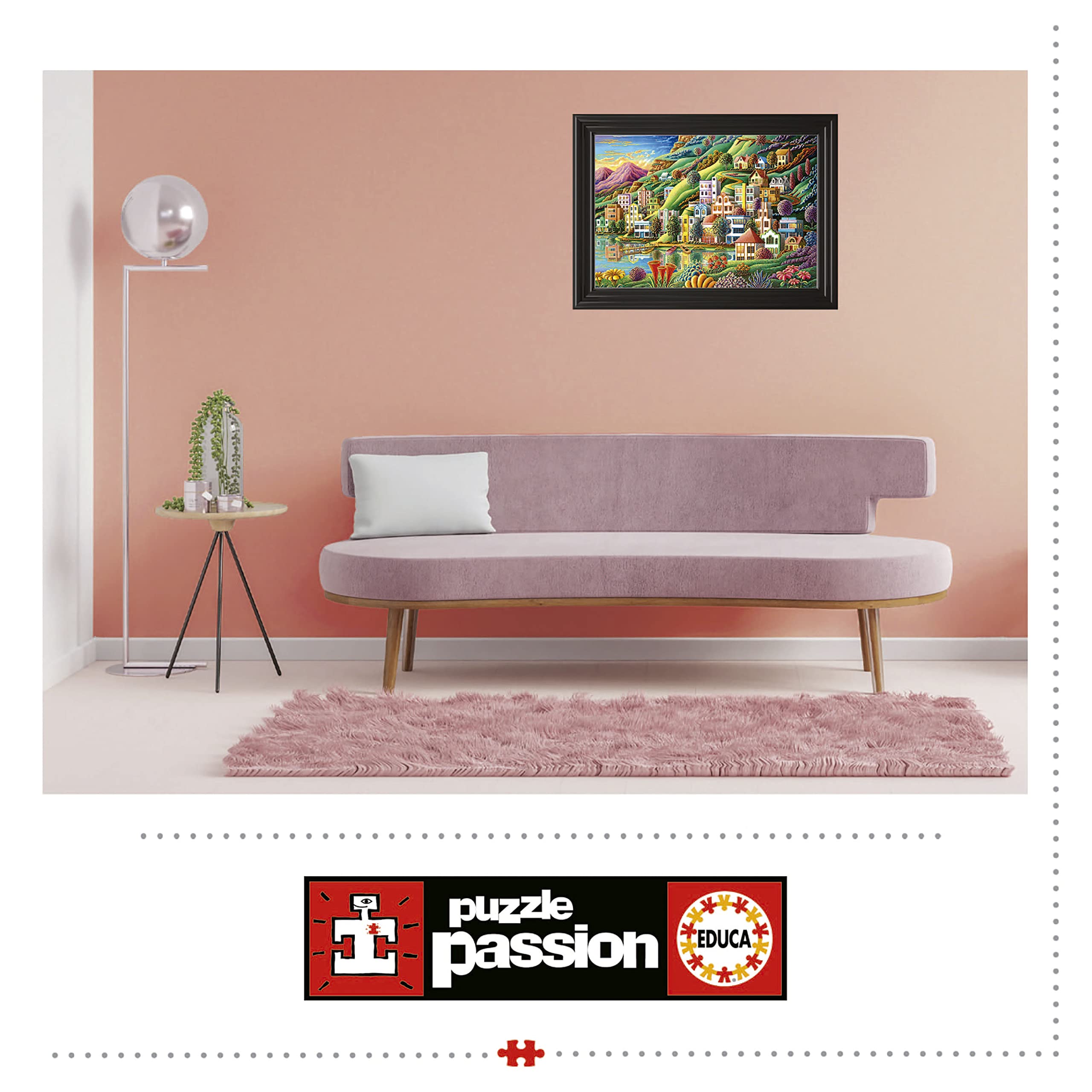 educa-19552-buntes-dorf-am-see-puzzle-500-teile-landschaft image 5