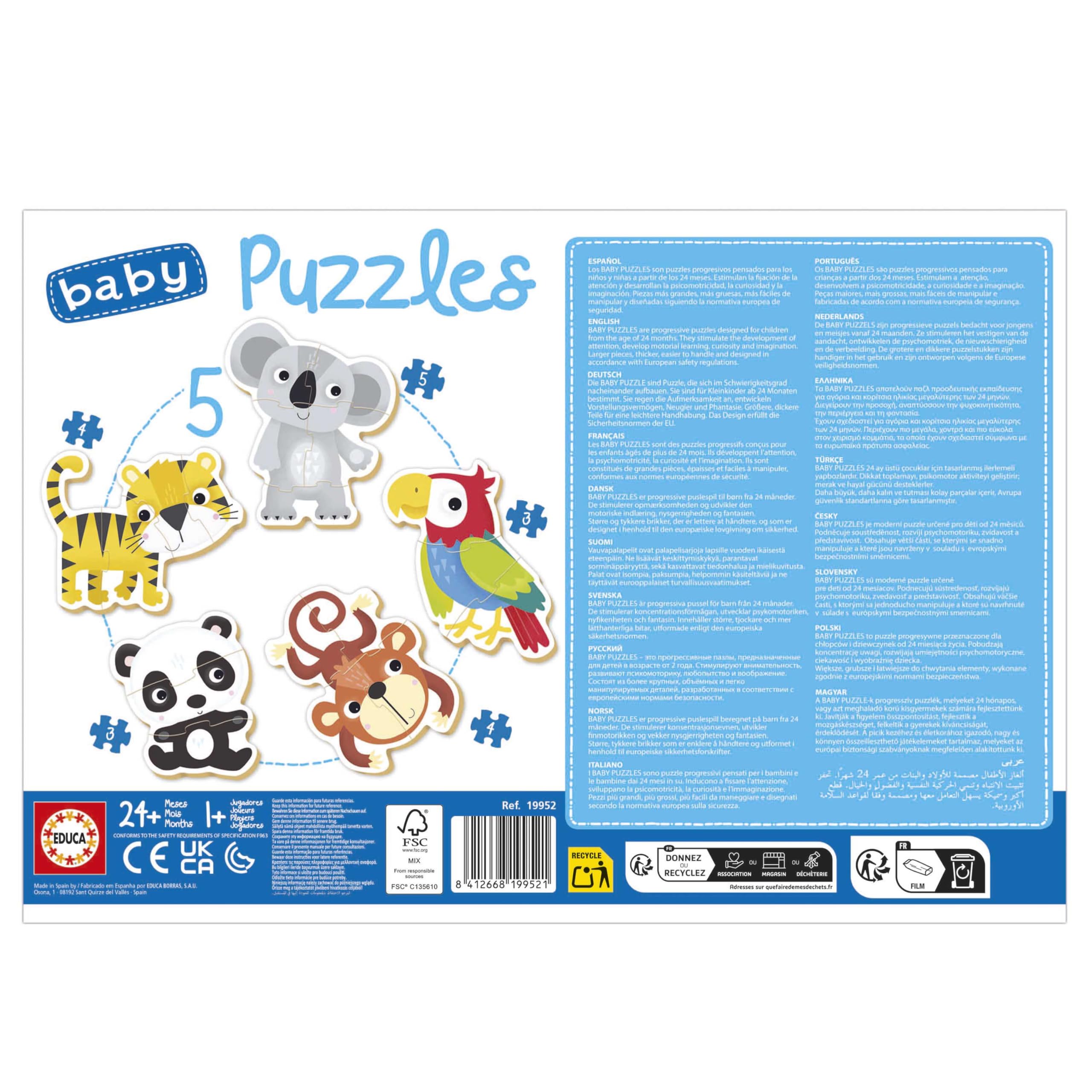 educa-baby-wildtiere-19952-babypuzzle-5in1-tierformen-ab-2-j image 3