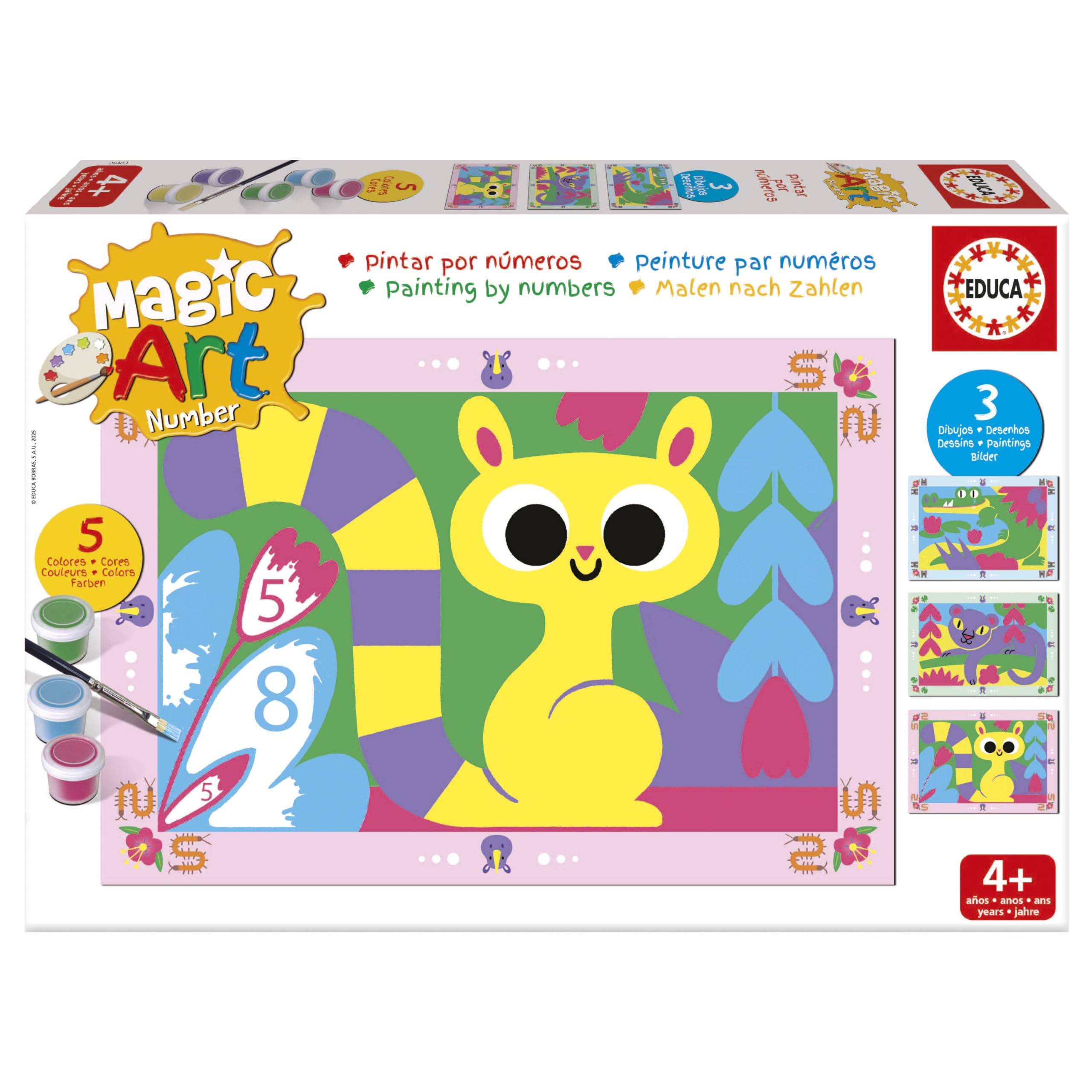 educa-magic-art-number-20403-dschungeltiere-malen-nach-zahlen-ab-6-j image 1