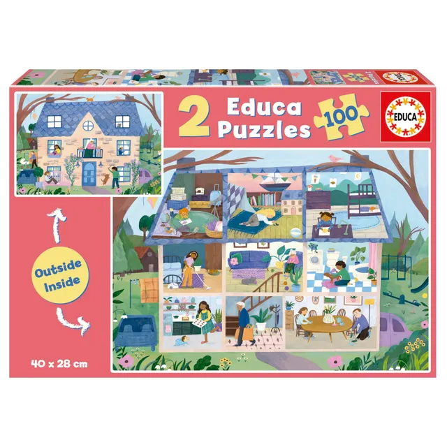 educa-zuhause-19957-kinderpuzzle-2x100-teile-ab-6-jahren image 1
