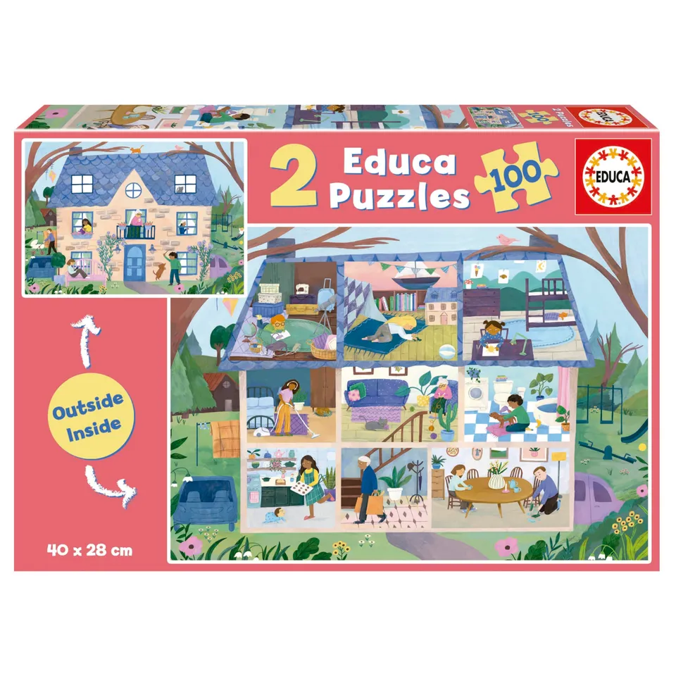 educa-zuhause-19957-kinderpuzzle-2x100-teile-ab-6-jahren image 1
