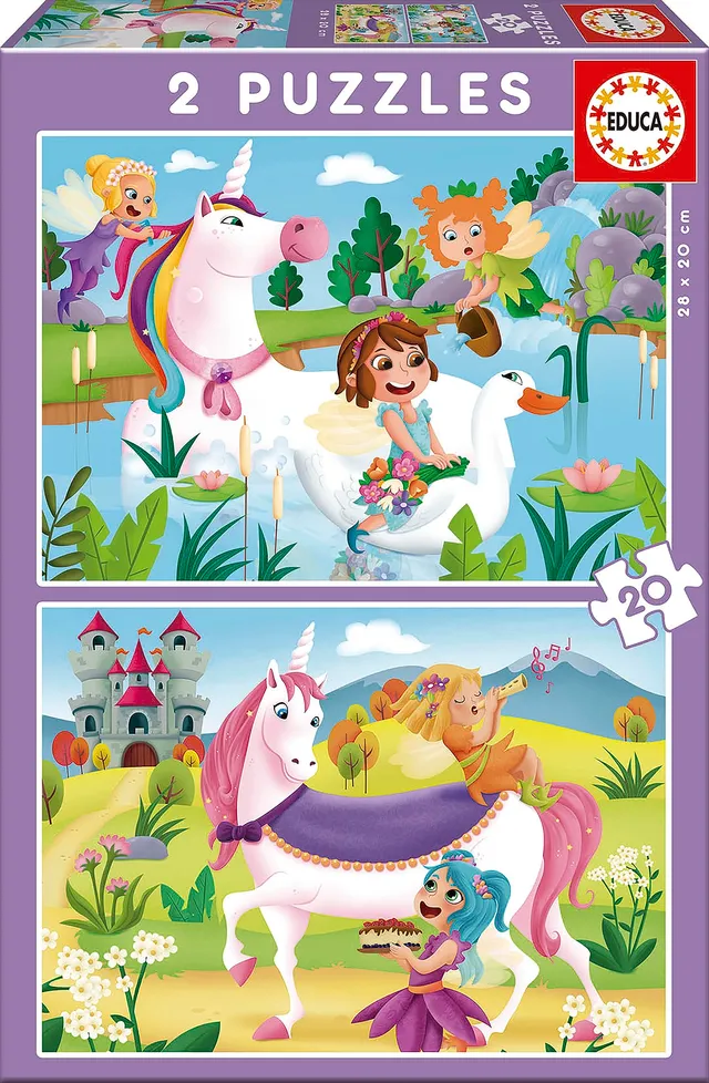 educa-einh-rner-und-feen-puzzle-2x20-teile-ab-3-jahren image 1