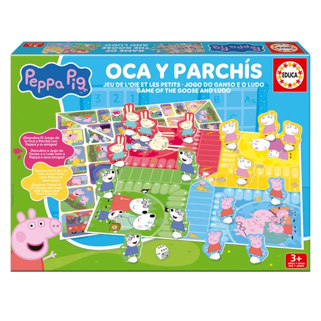 educa-peppa-wutz-20437-brettspiel-2-in-1-g-nsespiel-ludo-ab-4j image 1