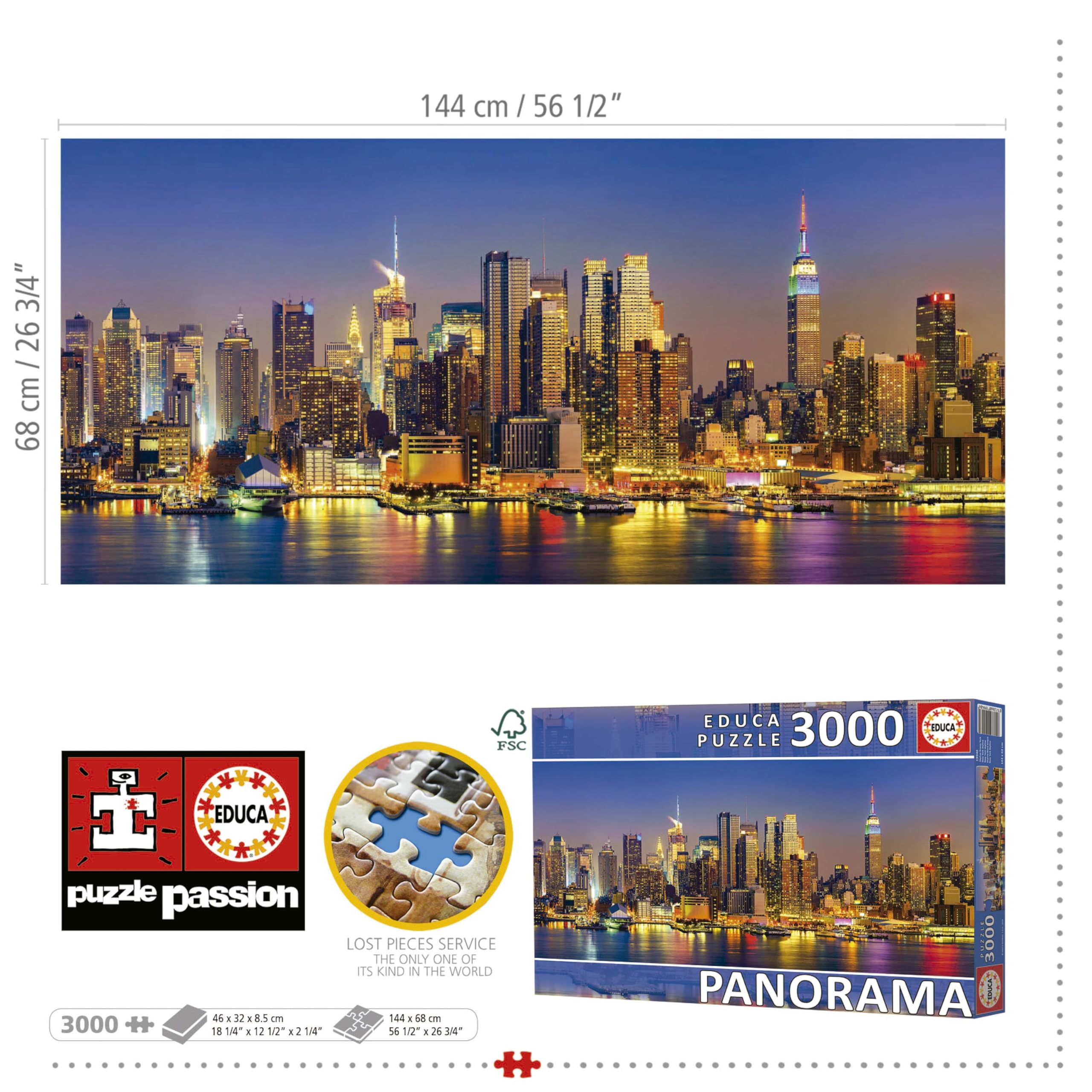educa-puzzle-3000-teile-new-york-skyline-panorama-144x68-cm image 3