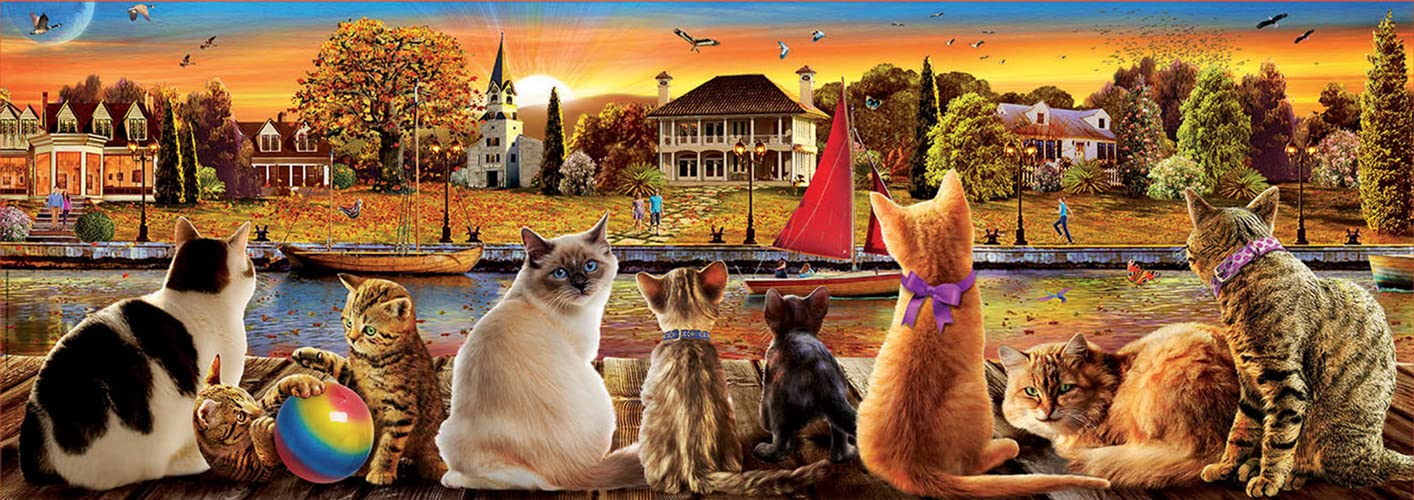 educa-katzen-am-quai-18001-puzzle-1000-teile-panorama image 4