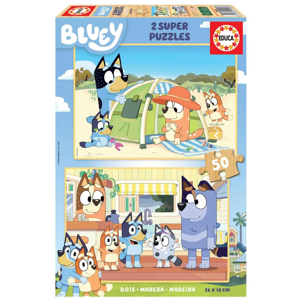 educa-bluey-19408-holzpuzzle-2x50-teile-kinder-ab-4 image 1