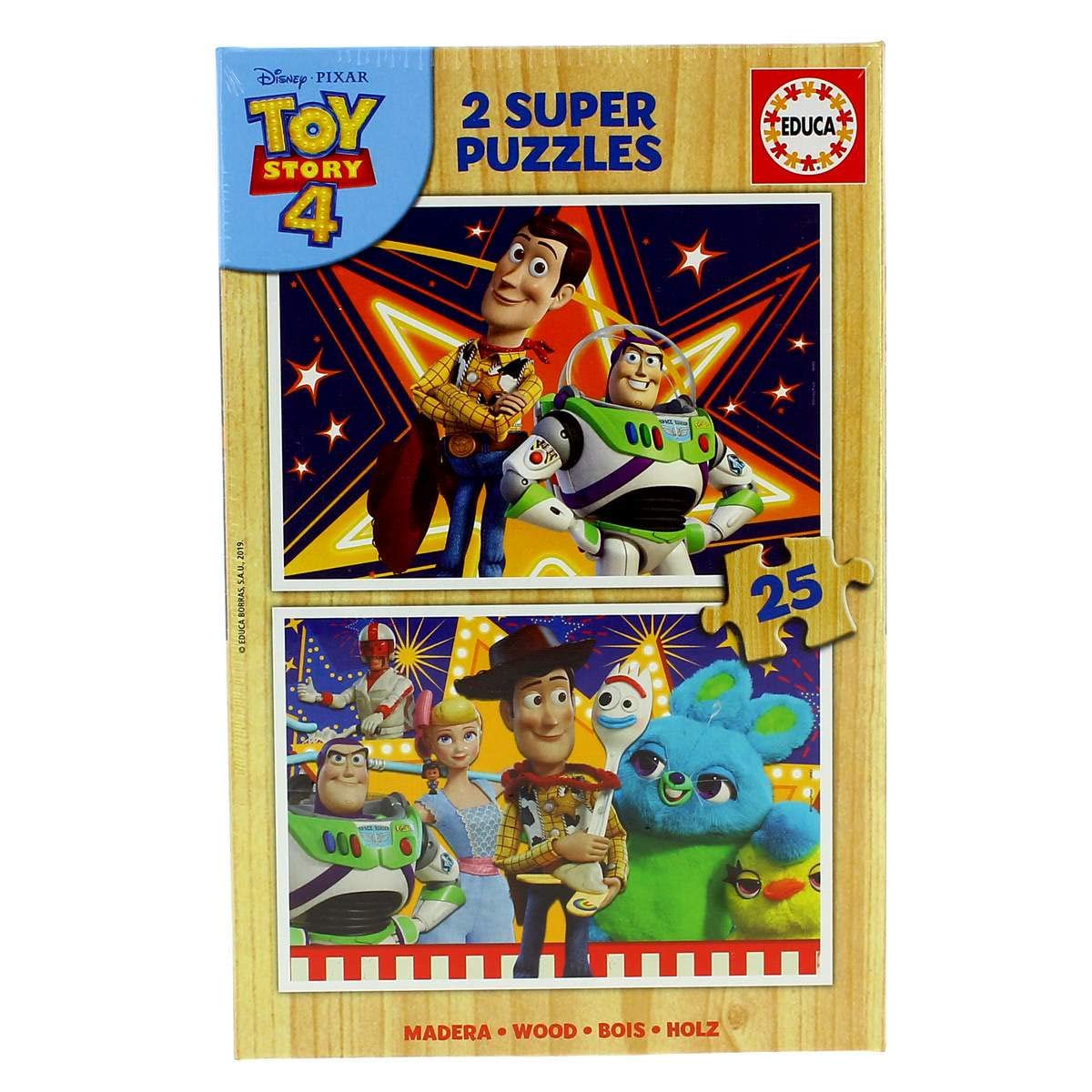 educa-toy-story-4-holzpuzzle-2x25-teile-kinder-ab-3-jahren image 1