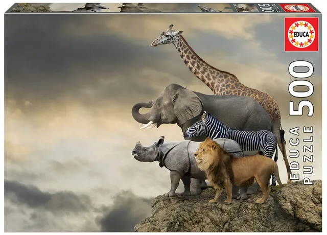 educa-16737-animals-cliff-puzzle-500-teile-48x34-cm image 1