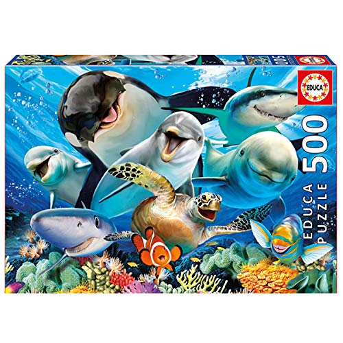 educa-meerestiere-selfie-17647-puzzle-500-teile-hai-delfin image 3
