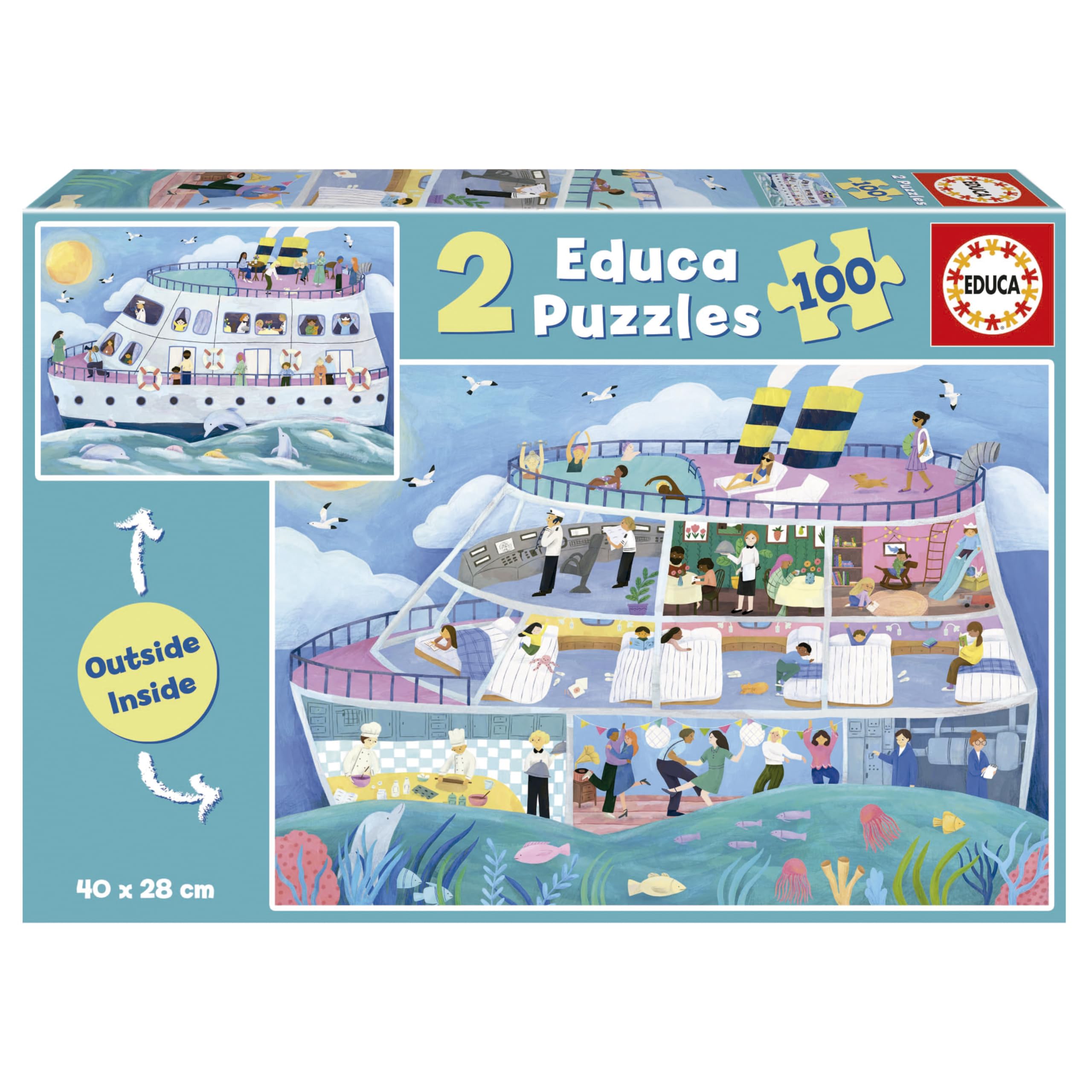 educa-boot-kinderpuzzle-2x100-teile-ab-6-jahren-meer image 1
