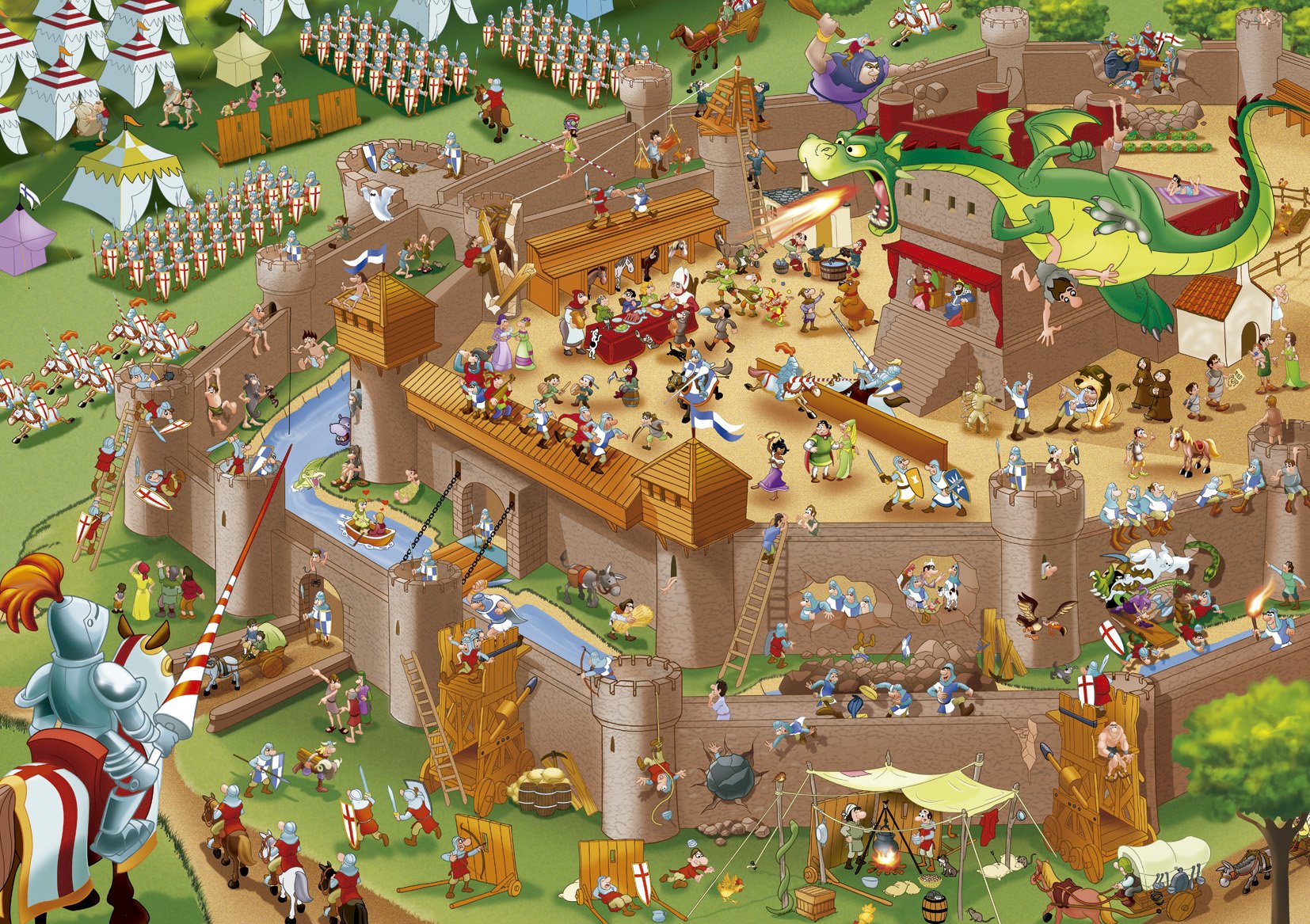 educa-16343-middle-ages-puzzle-1000-teile-cartoon image 2