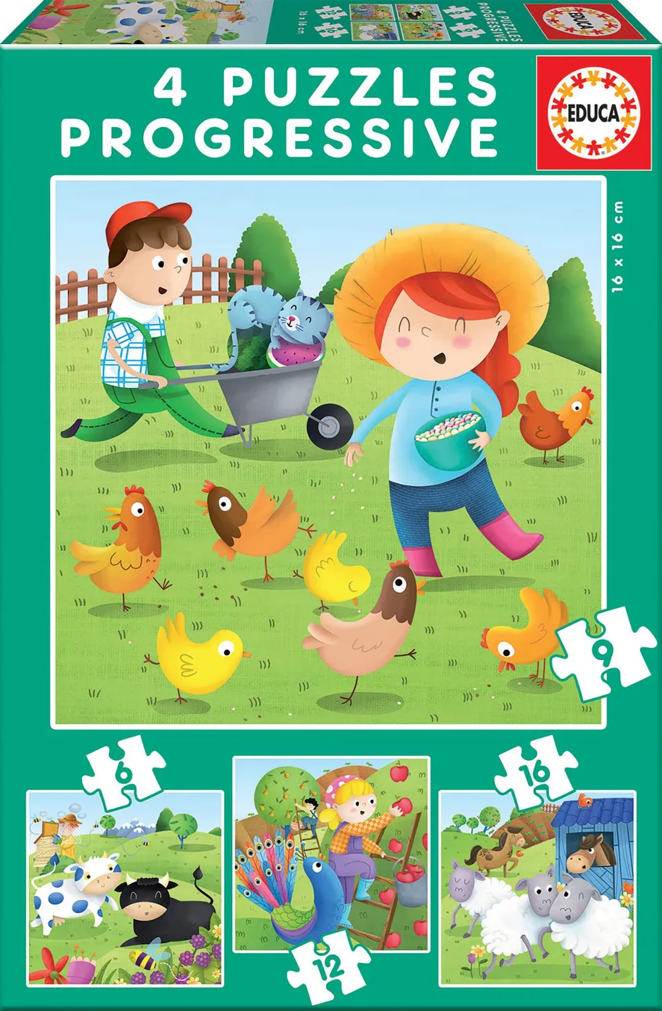 educa-bauernhof-4in1-puzzle-12-16-20-25-teile-ab-3-jahren image 1