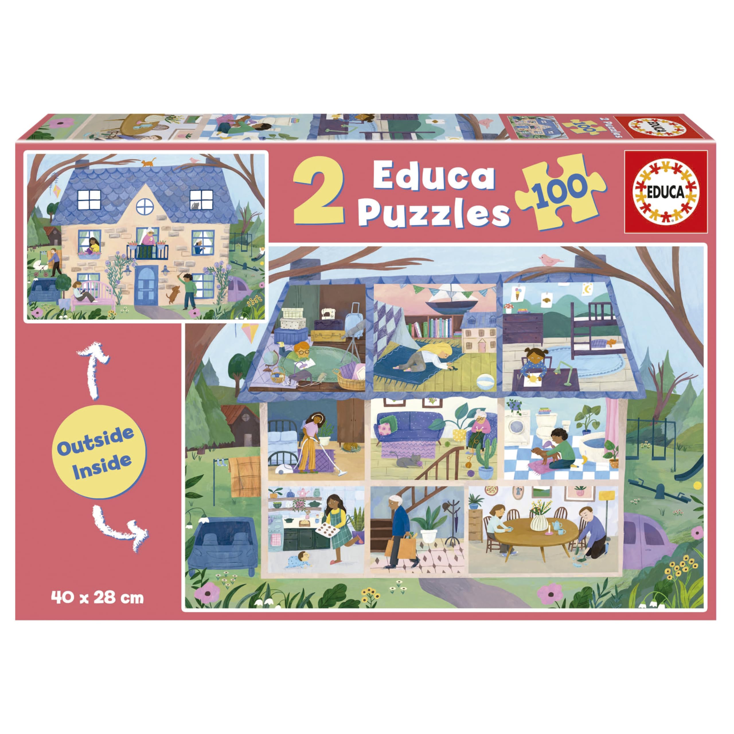 educa-zuhause-19957-kinderpuzzle-2x100-teile-ab-6-jahren image 1