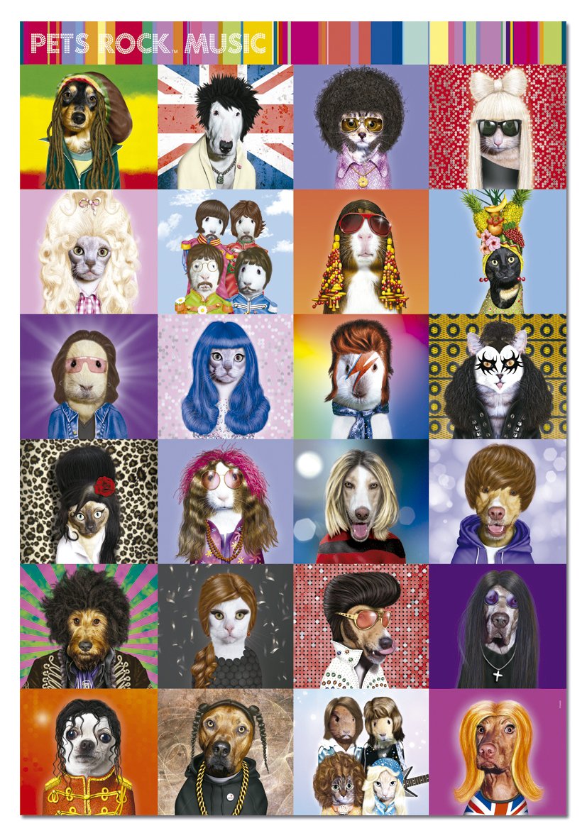 educa-15554-puzzle-pets-rock-musik-1000-teile-tiere image 2