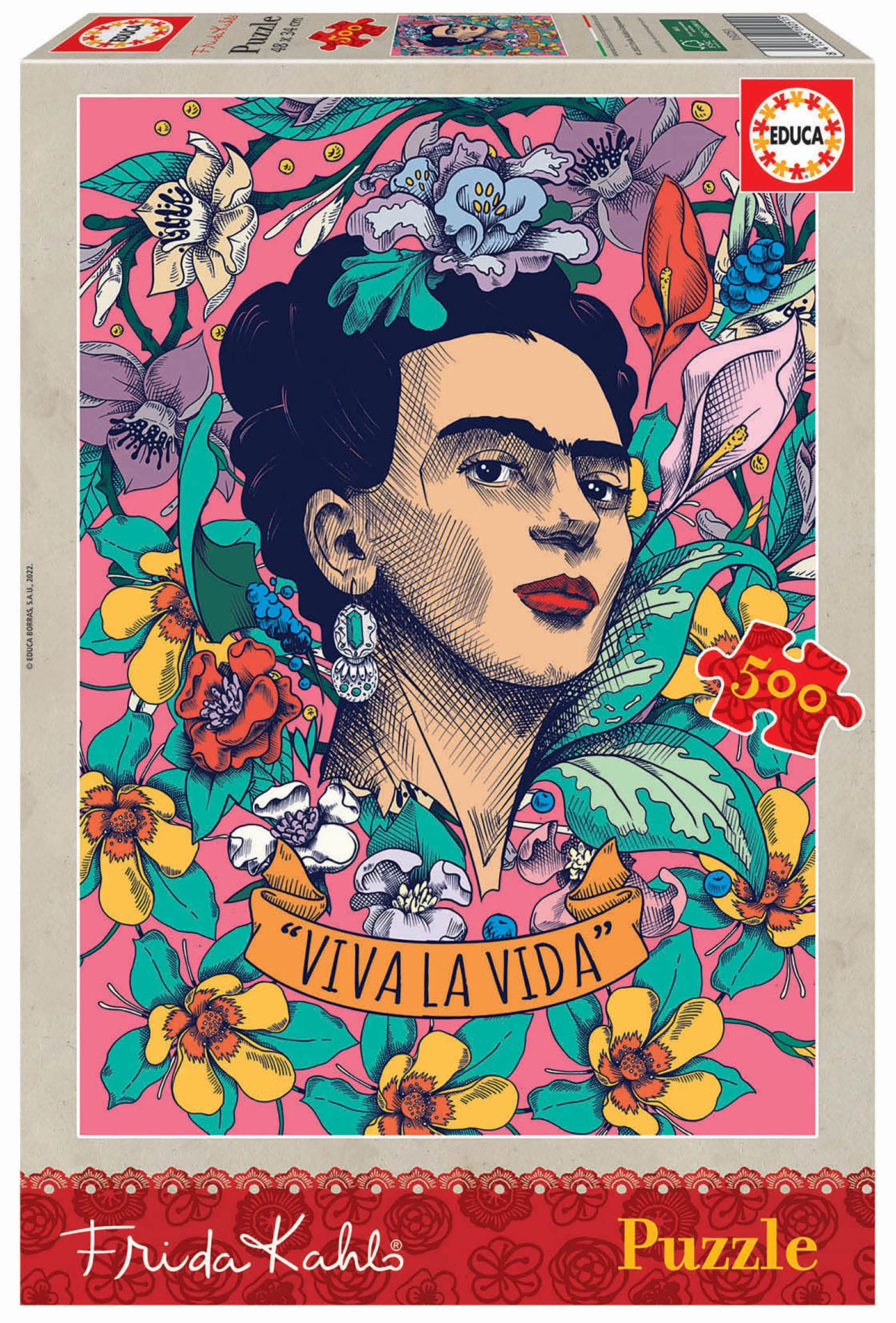 educa-viva-la-vida-frida-kahlo-19251-puzzle-500-teile-kunst image 1