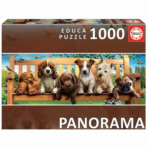 educa-welpen-auf-bank-panorama-puzzle-1000-teile-ab-10 image 3