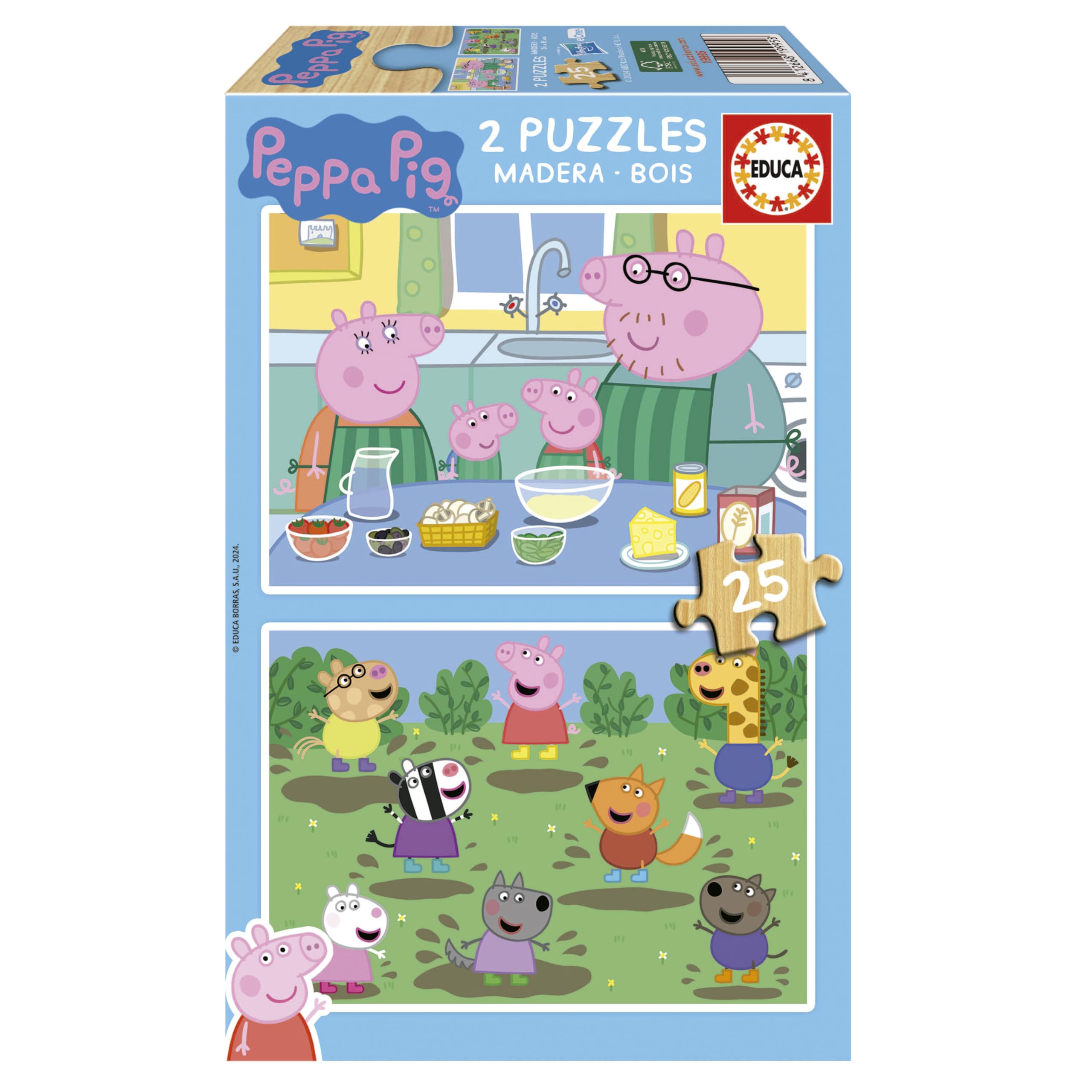 educa-peppa-pig-19995-holzpuzzle-set-2x25-teile-ab-4-j image 1