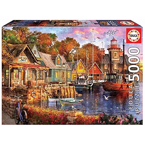 educa-18015-abends-am-hafen-puzzle-5000-teile-boote image 3