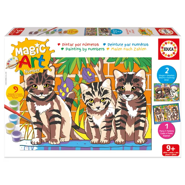 educa-magic-art-number-20299-k-tzchen-und-welpen-malen-nach-zahlen image 1