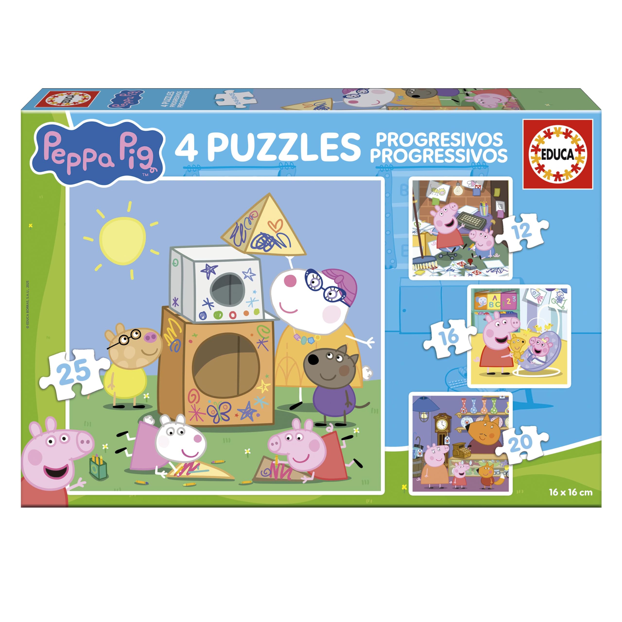 educa-peppa-pig-kinderpuzzle-4in1-12-25-teile-20326-ab-3-jahren image 1