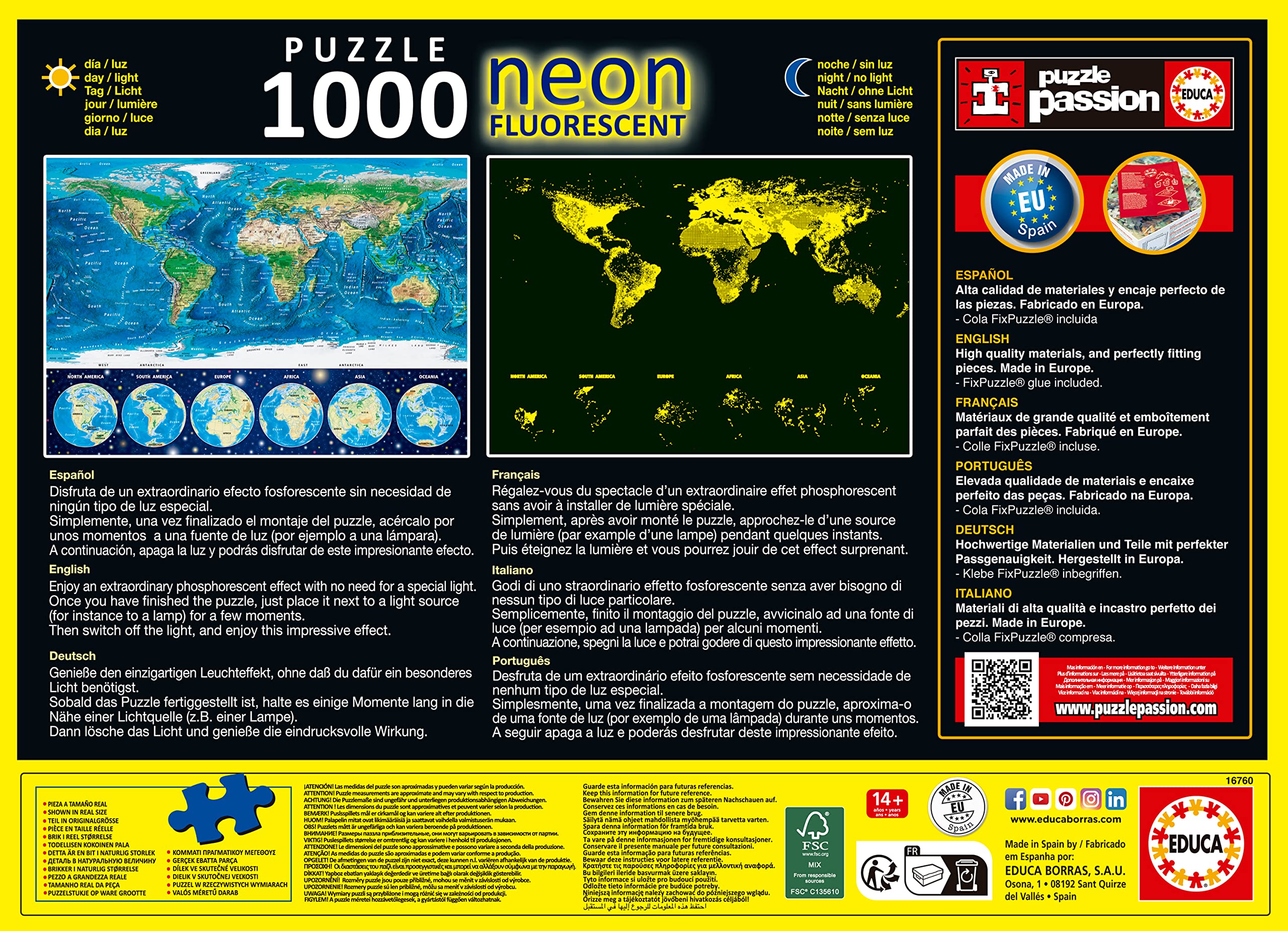 educa-16760-weltkarte-leuchtpuzzle-1000-teile-nacht image 4