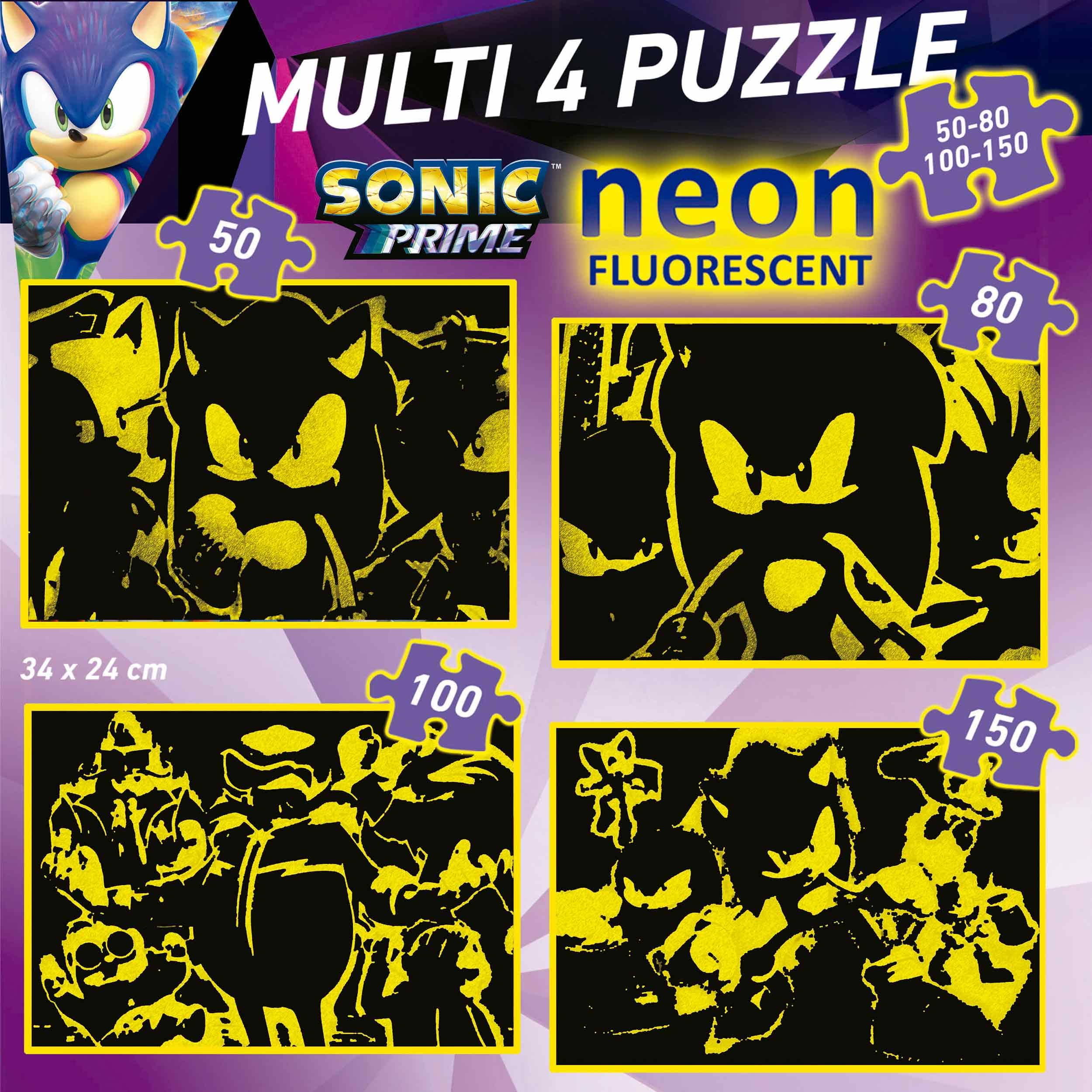 educa-19631-sonic-prime-neon-kinderpuzzle-4in1-50-150-teile image 4