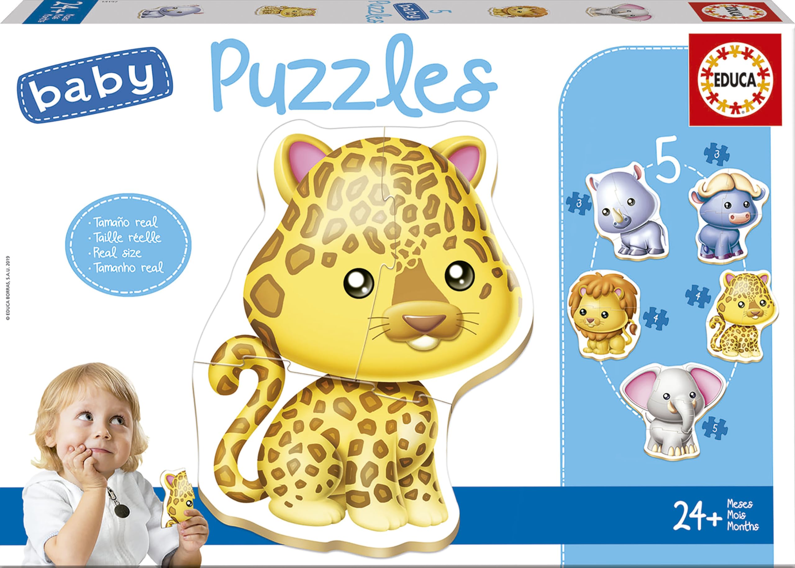 educa-wilde-tiere-baby-puzzleset-5-puzzles-kinder-ab-2-jahren image 1