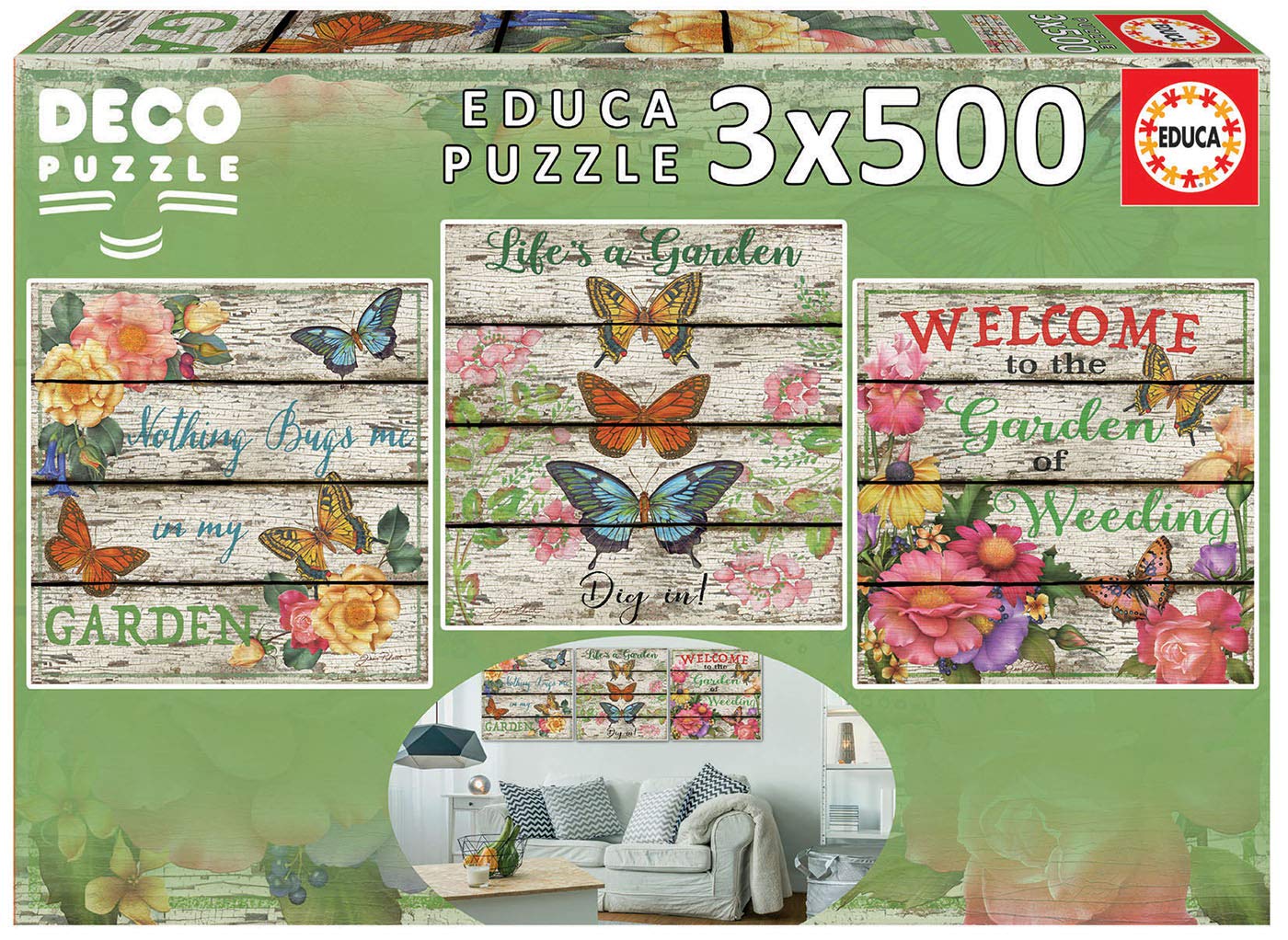 educa-17965-landleben-3x500-teile-puzzleset-nostalgie-garten image 1