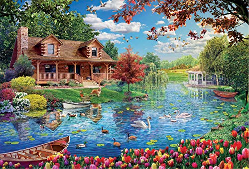 educa-19056-haus-am-see-5000-teile-puzzle-landschaft-xxl image 7