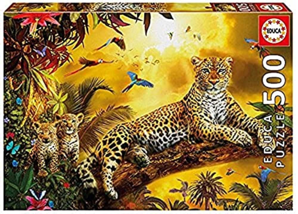educa-17736-leopard-mit-jungen-puzzle-500-teile-dschungel image 4