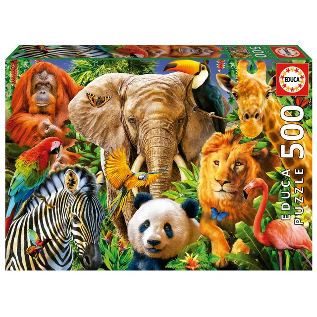 educa-wildtiere-19550-puzzle-500-teile-tiermotiv image 1