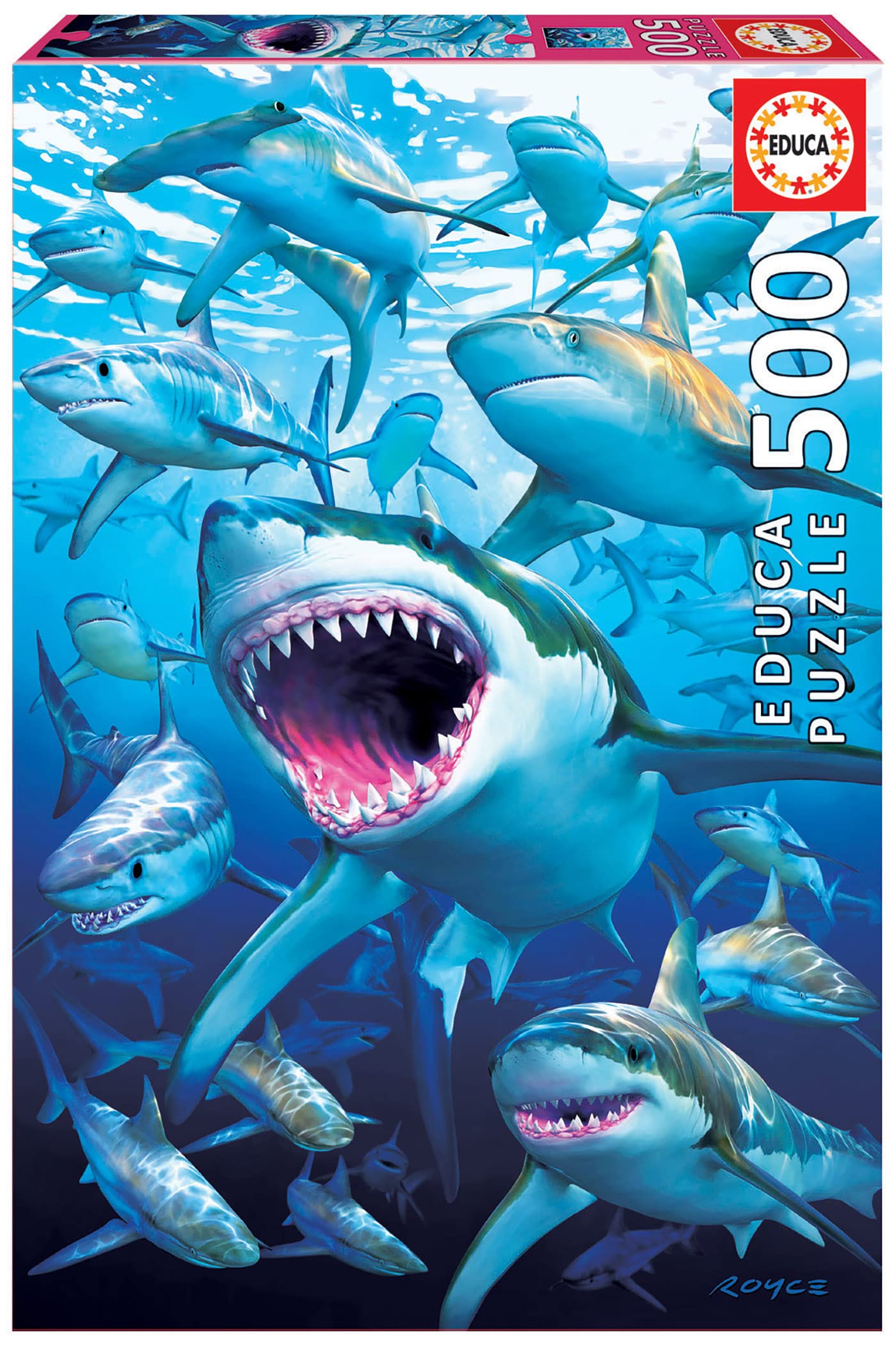 educa-17085-shark-club-puzzle-500-teile-haie image 1