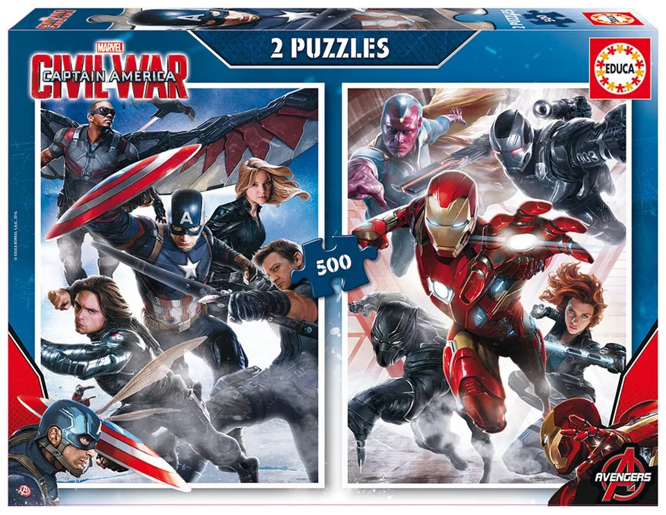 educa-16702-captain-america-puzzle-2x500-teile image 1