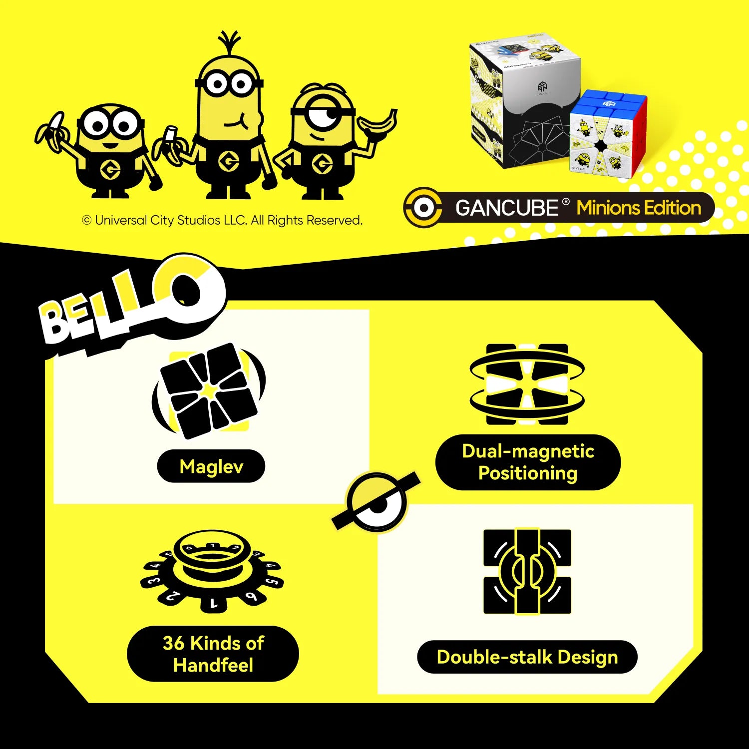 gan-square-1-minions-speedcube-matte-uv-coating-magnetisch image 3