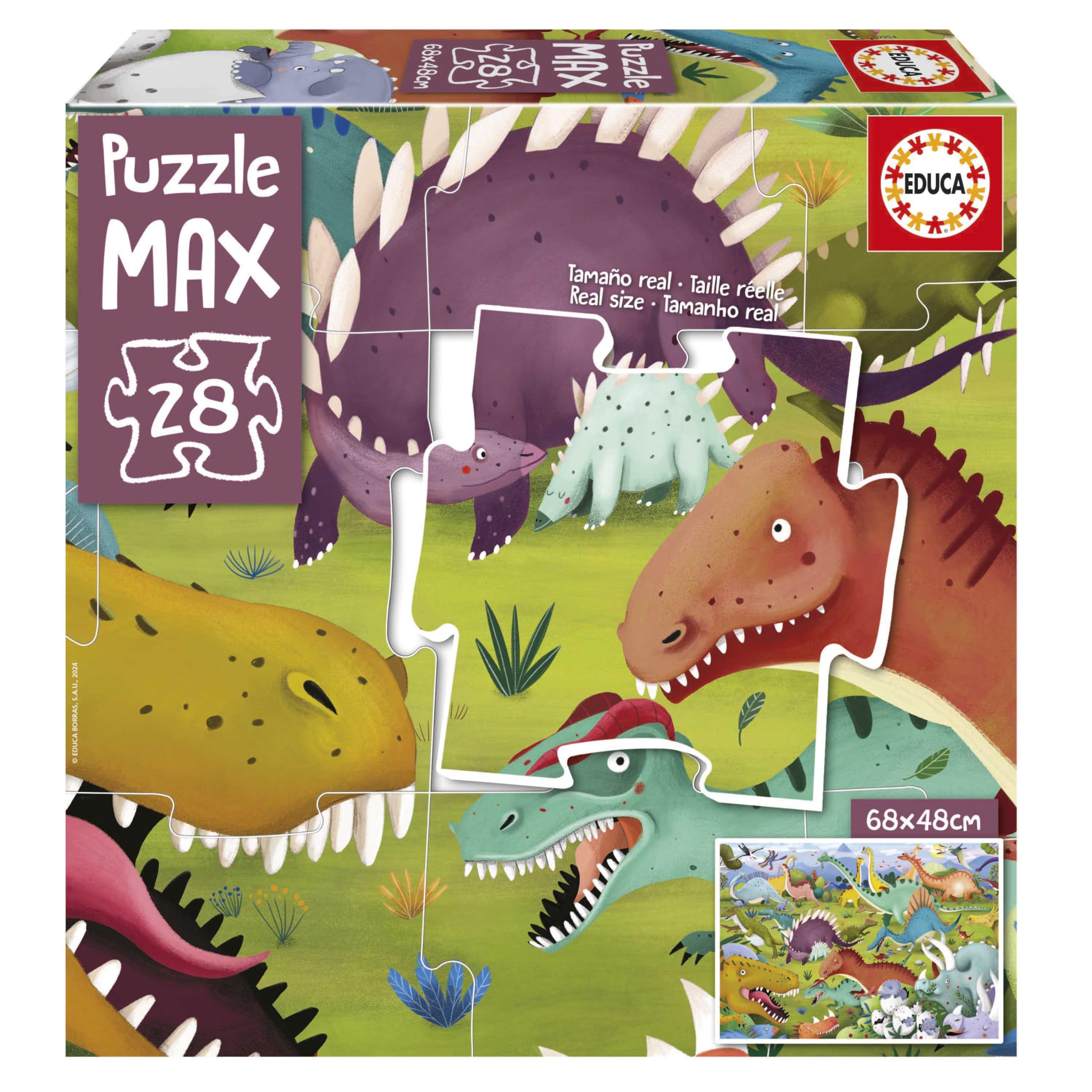 educa-puzzle-max-dinosaurier-kinderpuzzle-28-teile-xxl-ab-3-jahren image 1