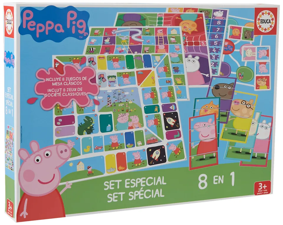 educa-peppa-pig-spielesammlung-8-in-1-puzzle-ab-3-jahre image 1