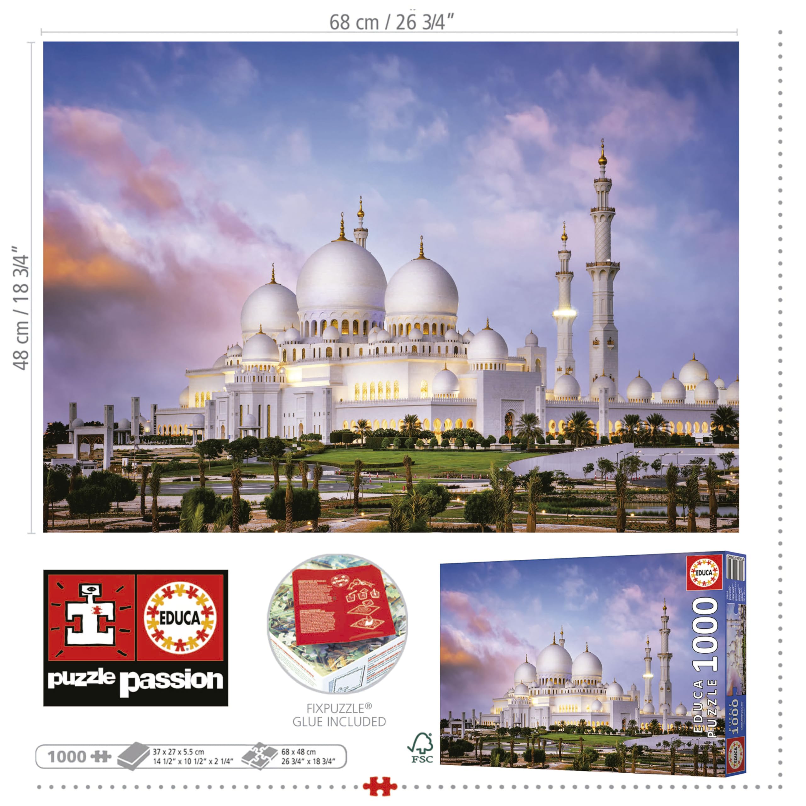 educa-scheich-zayid-moschee-puzzle-1000-teile-68x48-architektur image 3
