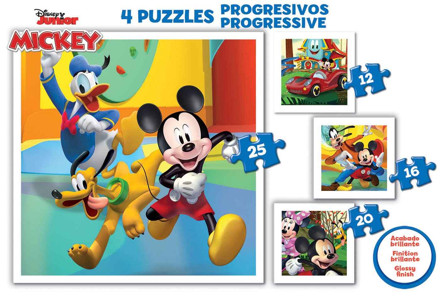 educa-mickeys-freunde-19294-kinderpuzzle-4in1-12-25-teile image 2