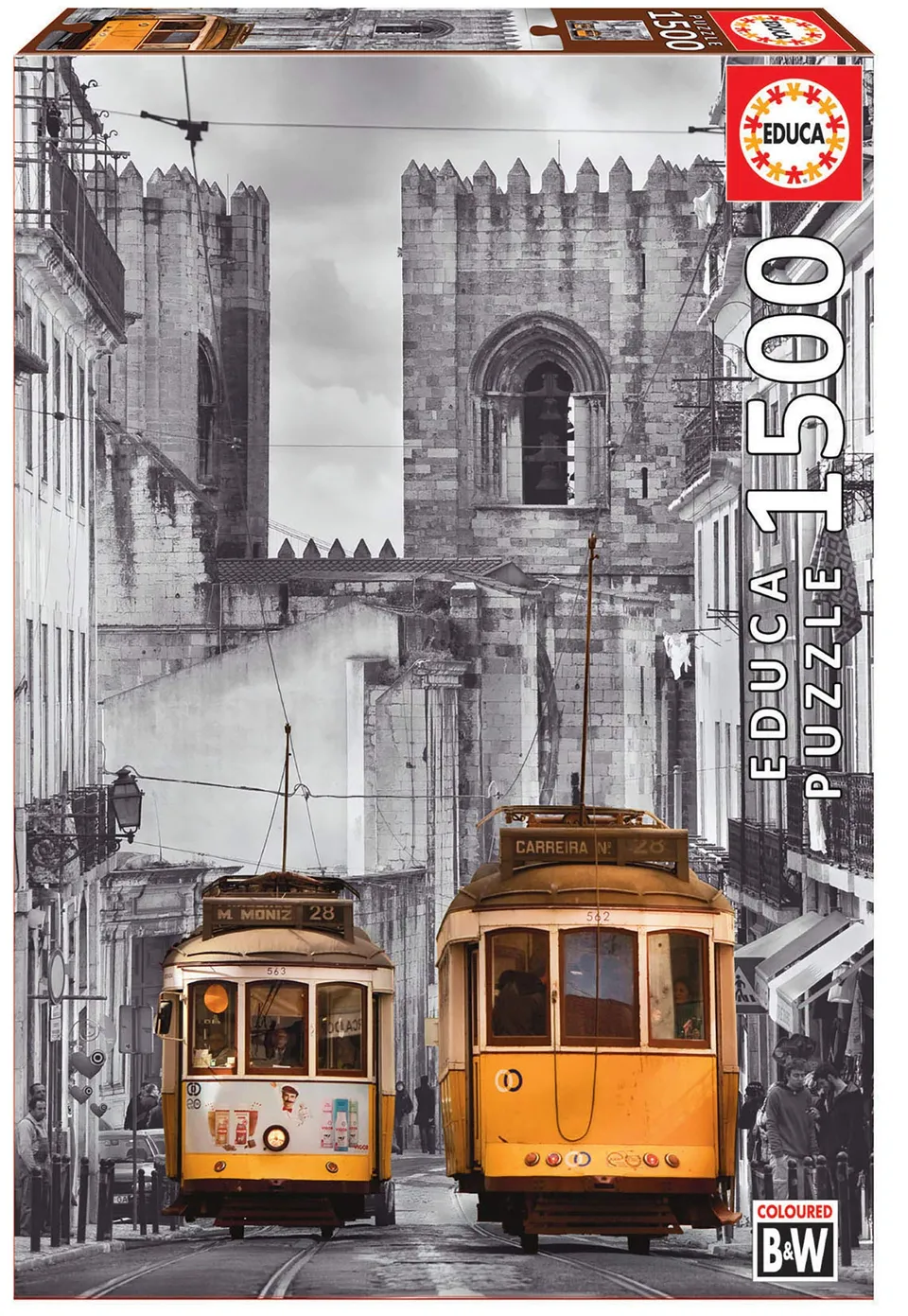 educa-alfama-lissabon-16311-puzzle-1500-teile-schwarz-wei image 1