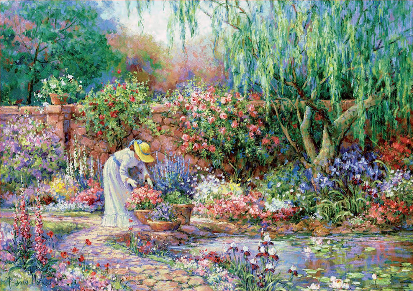 educa-dame-im-garten-17981-puzzle-300-xxl-teile-ihr-garten image 2